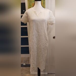 Fabindia White Long Sleeve Dress